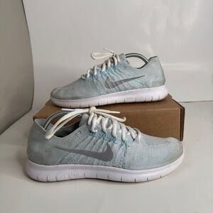 Nike Free RN Flyknit 2017 Running Shoes Cyan Blue Women’s Size 10